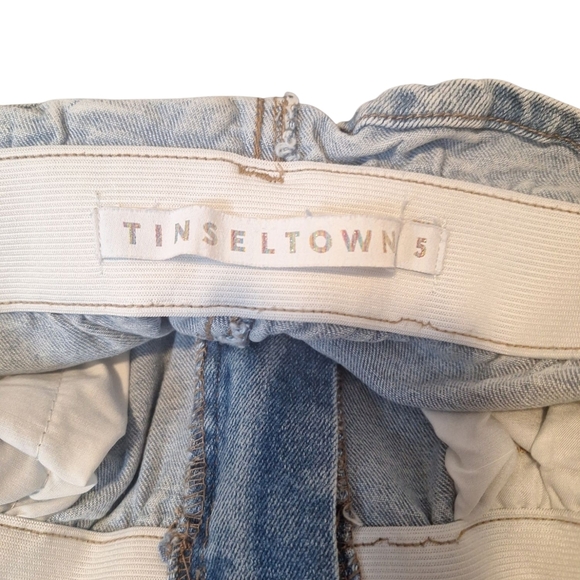 Tinseltown Distressed Ripped Light Blue Paperbagwaist Mom Jean Size 5 NWOT - Picture 6 of 6